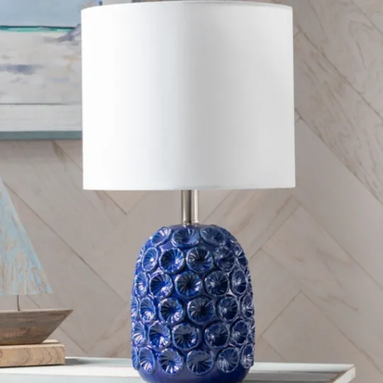 Kirkland's Home Blue Ceramic Coastal Table Lamp- Table Lamps