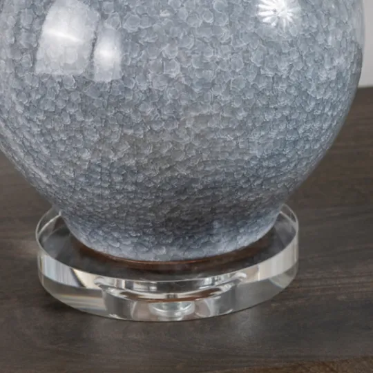 Kirkland's Home Blue Ceramic Hourglass Table Lamp- Table Lamps