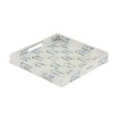 Kirkland's Home Blue Chevron Enamel 3-Pc. Tray Set- Decorative Trays