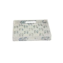 Kirkland's Home Blue Chevron Enamel 3-Pc. Tray Set- Decorative Trays
