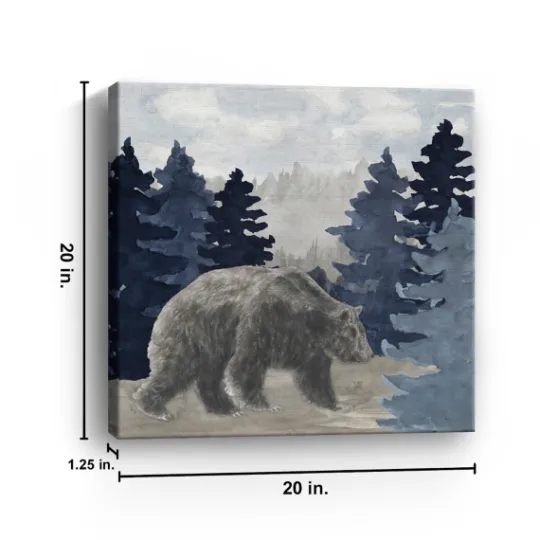 Kirkland's Home Blue Cliff Mountains Bear I Canvas Art Print- Canvas Art