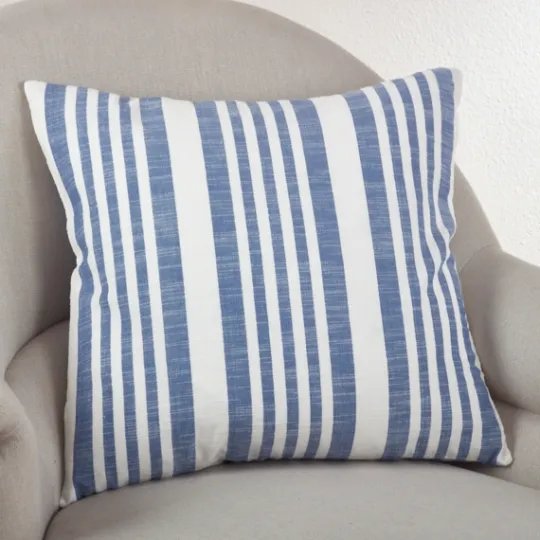 Kirkland's Home Blue Coastal Stripe Pillow- Pillows