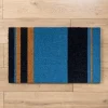 Kirkland's Home Blue Color Block Stripes Coir Doormat- Doormats