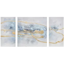 Kirkland's Home Blue Cosmo Triptych Canvas Art Prints, Set Of 3- Canvas Art