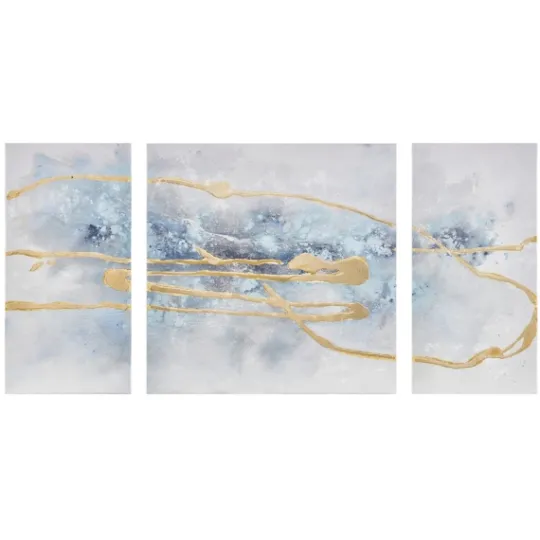 Kirkland's Home Blue Cosmo Triptych Canvas Art Prints, Set Of 3- Canvas Art