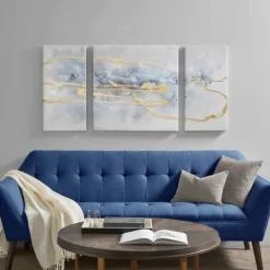 Kirkland's Home Blue Cosmo Triptych Canvas Art Prints, Set Of 3- Canvas Art