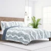 Kirkland's Home Blue Damask Reversible 3-Pc. Queen Quilt Set- Quilts