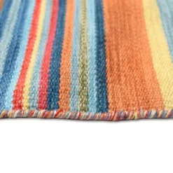Kirkland's Home Blue Dhurri Stripe Indoor/Outdoor Area Rug, 7X9- Outdoor Rugs