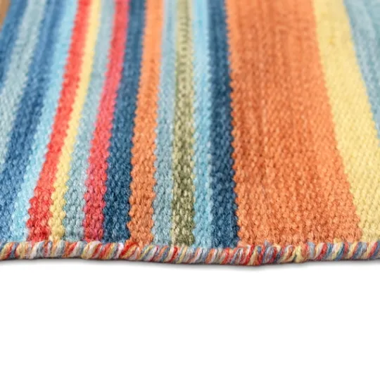 Kirkland's Home Blue Dhurri Stripe Indoor/Outdoor Area Rug, 7X9- Outdoor Rugs