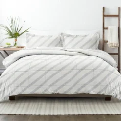 Kirkland's Home Blue Faded Stripe 3-Pc. Queen Comforter Set- Comforters