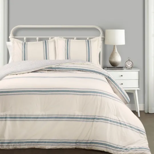 Kirkland's Home Blue Farmhouse 3-Pc. King Comforter Set- Comforters