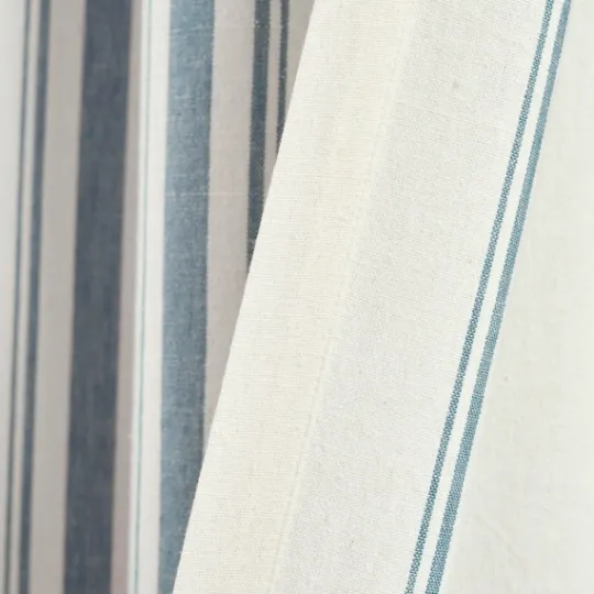 Kirkland's Home Blue Farmhouse Stripe Curtain Panels, Set Of 2- Curtains & Drapes