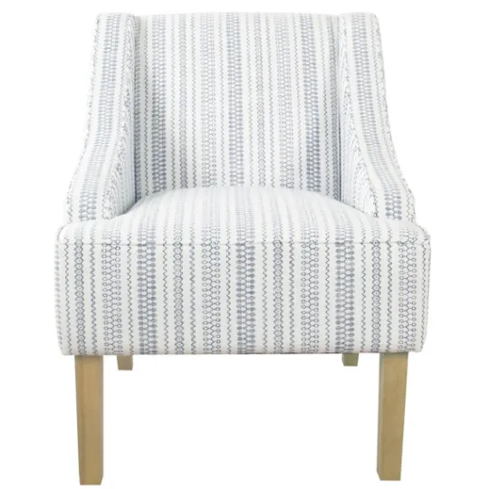 Kirkland's Home Blue Farmhouse Stripe Swoop Accent Chair- Accent Chairs