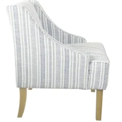 Kirkland's Home Blue Farmhouse Stripe Swoop Accent Chair- Accent Chairs