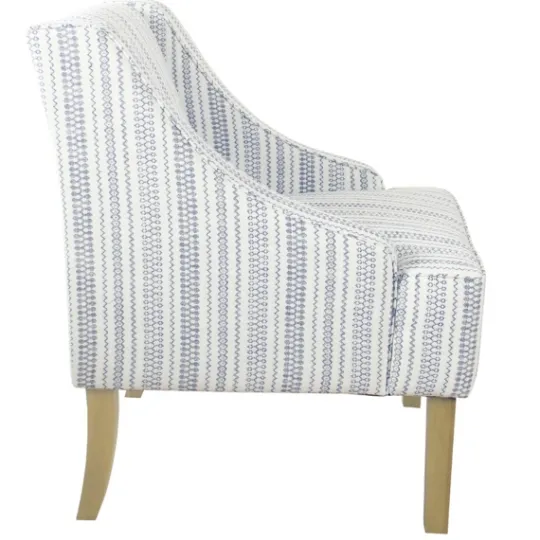 Kirkland's Home Blue Farmhouse Stripe Swoop Accent Chair- Accent Chairs