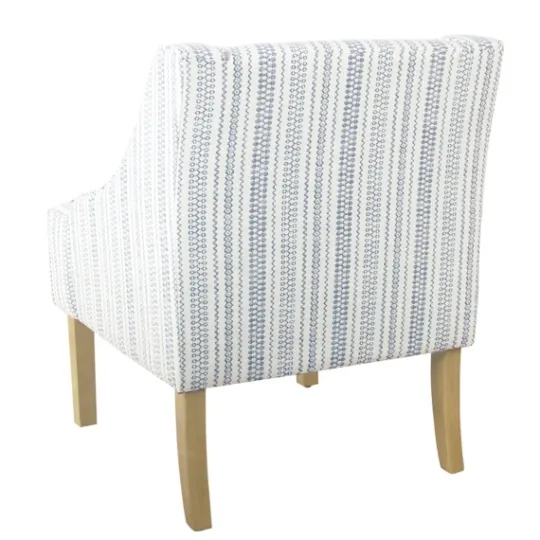 Kirkland's Home Blue Farmhouse Stripe Swoop Accent Chair- Accent Chairs