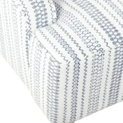 Kirkland's Home Blue Farmhouse Stripe Swoop Accent Chair- Accent Chairs