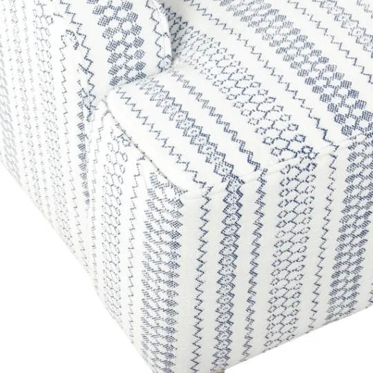 Kirkland's Home Blue Farmhouse Stripe Swoop Accent Chair- Accent Chairs