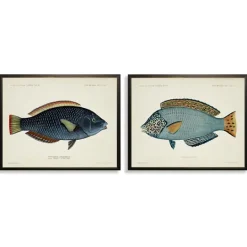Kirkland's Home Blue Fish Framed Art Prints, Set Of 2- Wall Quotes & Signs