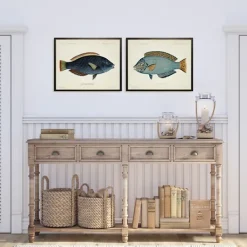 Kirkland's Home Blue Fish Framed Art Prints, Set Of 2- Wall Quotes & Signs