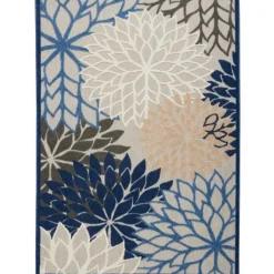 Kirkland's Home Blue Floral Burst Outdoor Area Rug, 6X9- Outdoor Rugs
