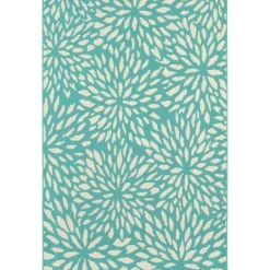 Kirkland's Home Blue Floral Burst Outdoor Area Rug, 6X9- Outdoor Rugs