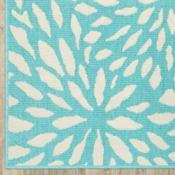 Kirkland's Home Blue Floral Burst Outdoor Area Rug, 6X9- Outdoor Rugs