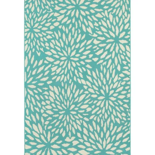 Kirkland's Home Blue Floral Burst Outdoor Area Rug, 5X7- Outdoor Rugs