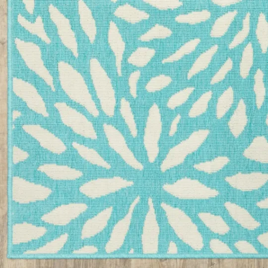 Kirkland's Home Blue Floral Burst Outdoor Area Rug, 5X7- Outdoor Rugs