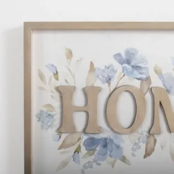 Kirkland's Home Blue Floral Home Wall Plaque- Wall Quotes & Signs
