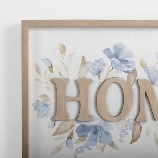 Kirkland's Home Blue Floral Home Wall Plaque- Wall Quotes & Signs