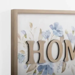 Kirkland's Home Blue Floral Home Wall Plaque- Wall Quotes & Signs