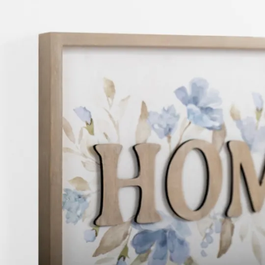 Kirkland's Home Blue Floral Home Wall Plaque- Wall Quotes & Signs