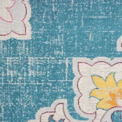 Kirkland's Home Blue Floral Medallion Outdoor Area Rug, 7X9- Outdoor Rugs