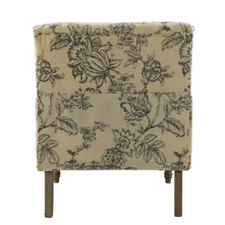 Kirkland's Home Blue Floral Nailhead Trim Upholstered Accent Chair- Accent Chairs