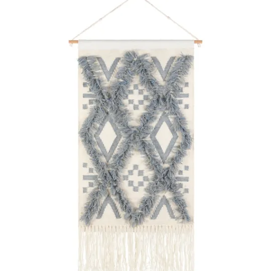 Kirkland's Home Blue Fringe Macrame Tassel Wall Hanging- Wall Plaques