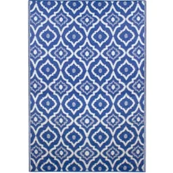Kirkland's Home Blue Geometric Floral Outdoor Area Rug, 4X6- Outdoor Rugs