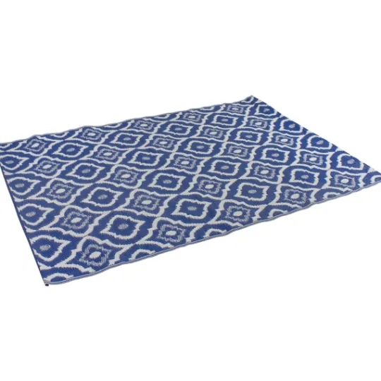 Kirkland's Home Blue Geometric Floral Outdoor Area Rug, 4X6- Outdoor Rugs