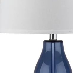 Kirkland's Home Blue Glass Hourglass Table Lamps, Set Of 2- Table Lamps