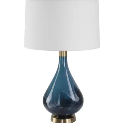 Kirkland's Home Blue Glass Teardrop Table Lamp- Table Lamps