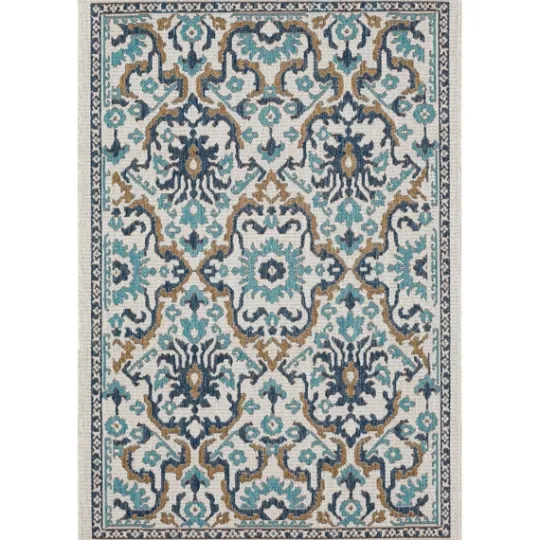 Kirkland's Home Blue Global Ikat Indoor/Outdoor Area Rug, 5X7- Outdoor Rugs