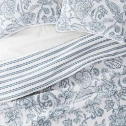 Kirkland's Home Blue Jacobean Reversible 3-Pc. Queen Quilt Set- Quilts
