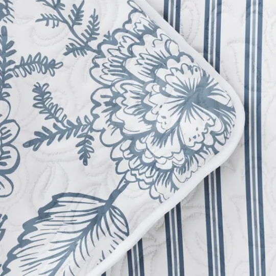 Kirkland's Home Blue Jacobean Reversible 2-Pc. Twin Quilt Set- Quilts