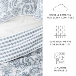 Kirkland's Home Blue Jacobean Reversible 2-Pc. Twin Quilt Set- Quilts