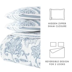 Kirkland's Home Blue Jacobean Reversible 2-Pc. Twin Quilt Set- Quilts