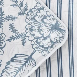 Kirkland's Home Blue Jacobean Reversible 3-Pc. King Quilt Set- Quilts