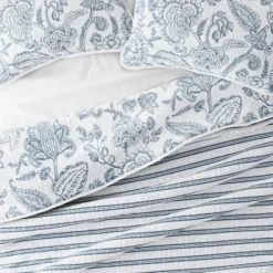 Kirkland's Home Blue Jacobean Reversible 3-Pc. King Quilt Set- Quilts