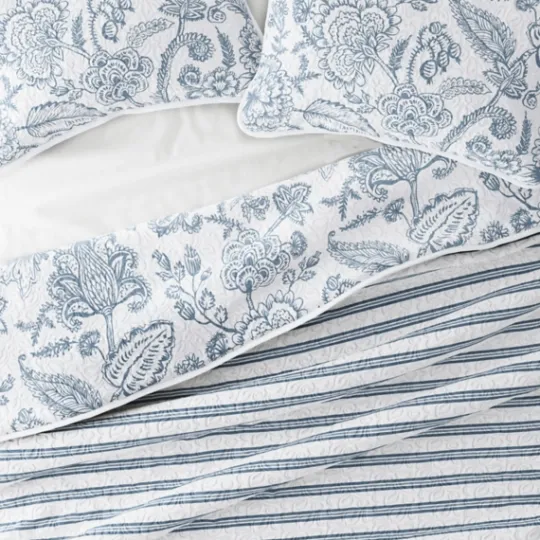 Kirkland's Home Blue Jacobean Reversible 3-Pc. King Quilt Set- Quilts