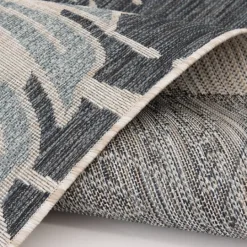 Kirkland's Home Blue Malibu Monstera Outdoor Area Rug, 7X9- Outdoor Rugs