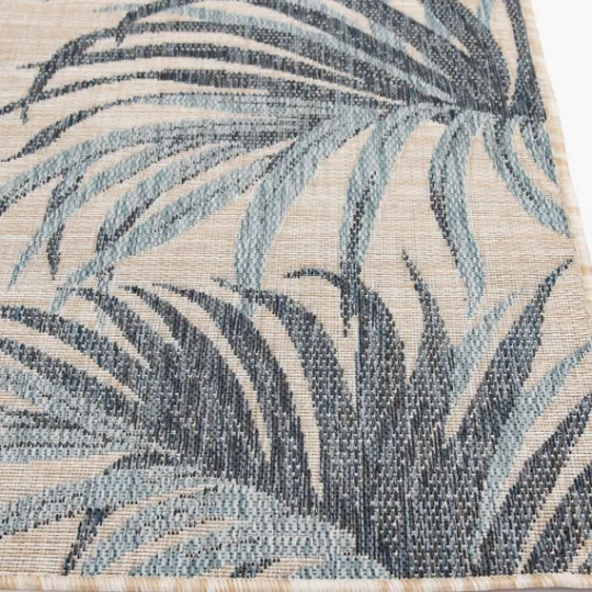 Kirkland's Home Blue Malibu Palms Outdoor Area Rug, 7X9- Outdoor Rugs